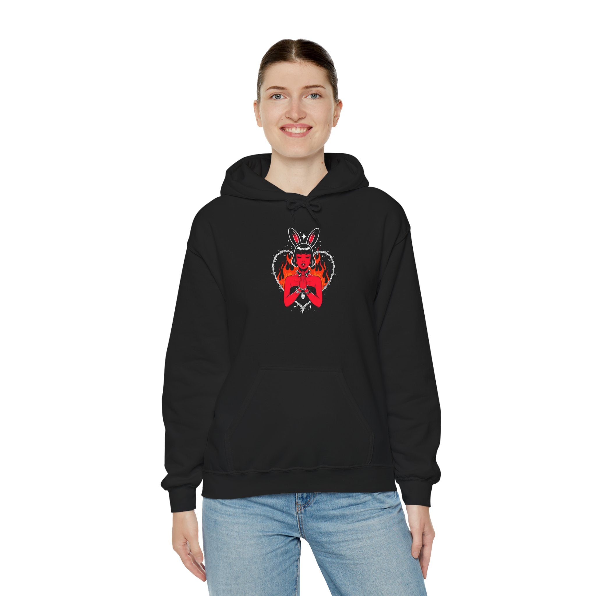 Edgy Bunny Heart Hoodie