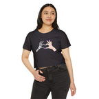 Skeleton Hand Heart Cropped Tee