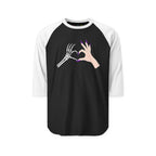Skeleton Hand Heart 3/4th Sleeve Raglan Shirt