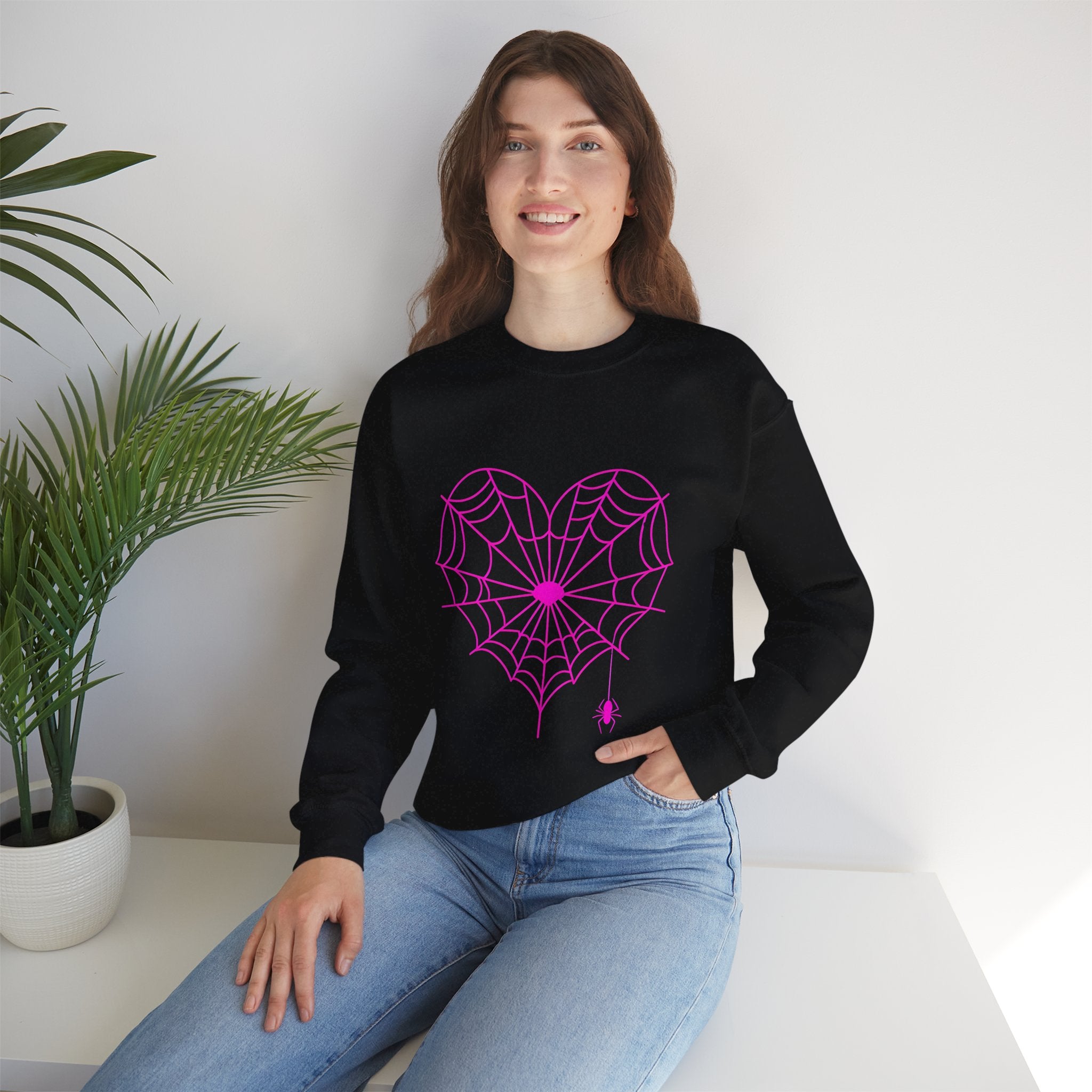 Spiderweb Heart Crewneck Sweatshirt