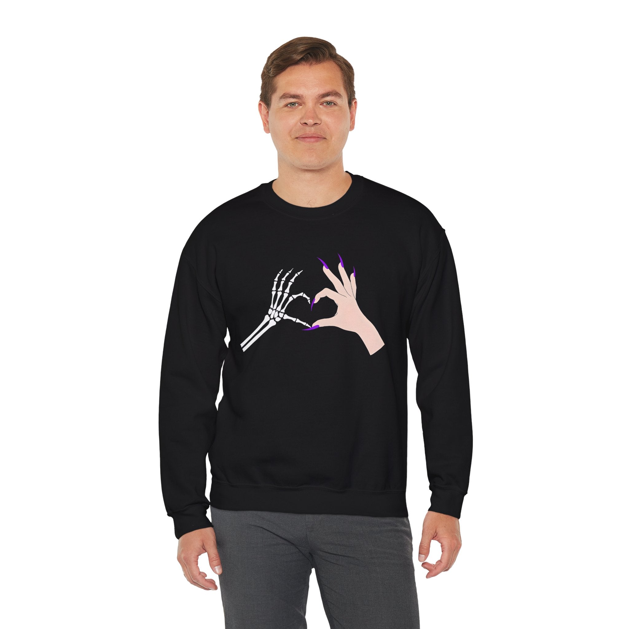 Skeleton Hand Heart Crewneck Sweatshirt