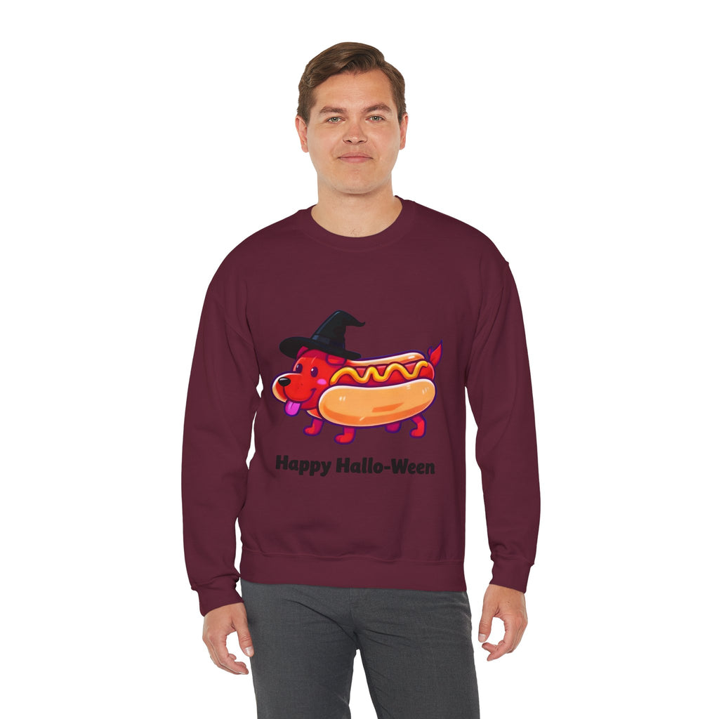 "Happy Hallo-Ween" Hotdog Costume Crewneck Sweatshirt