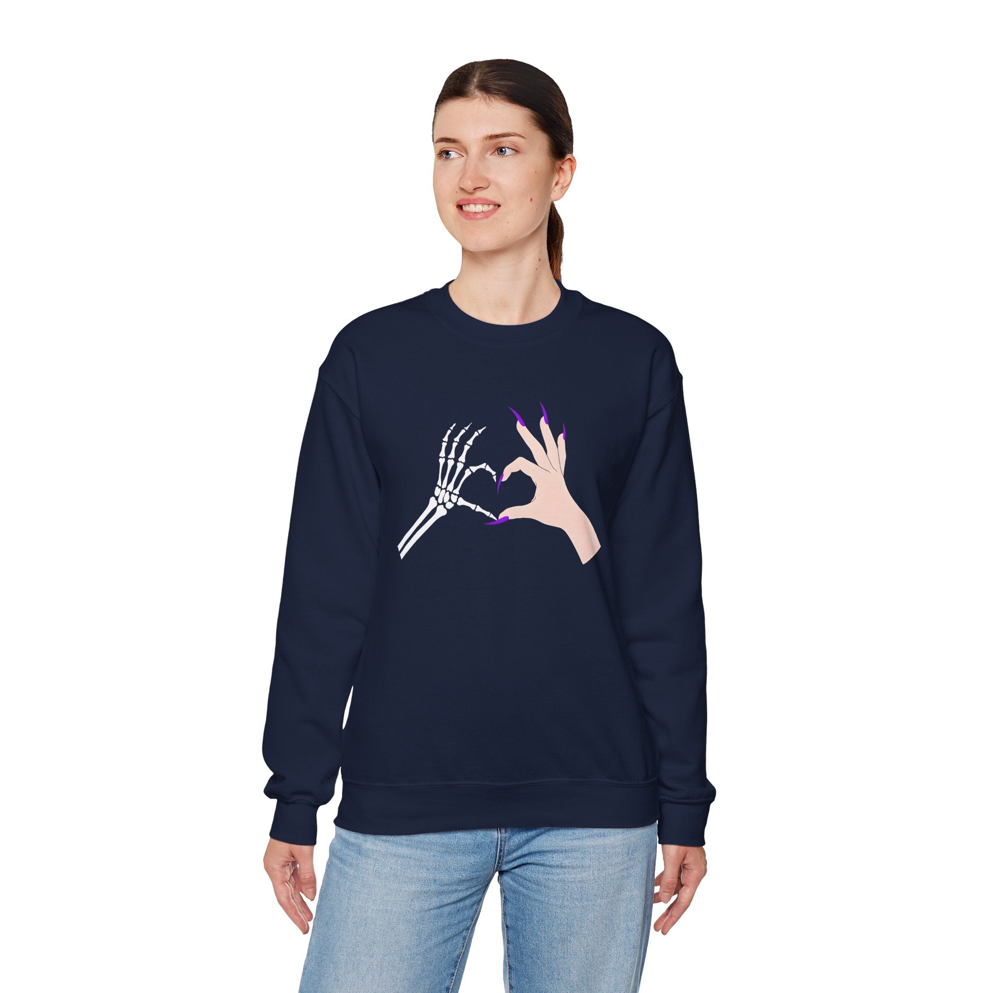 Skeleton Hand Heart Crewneck Sweatshirt
