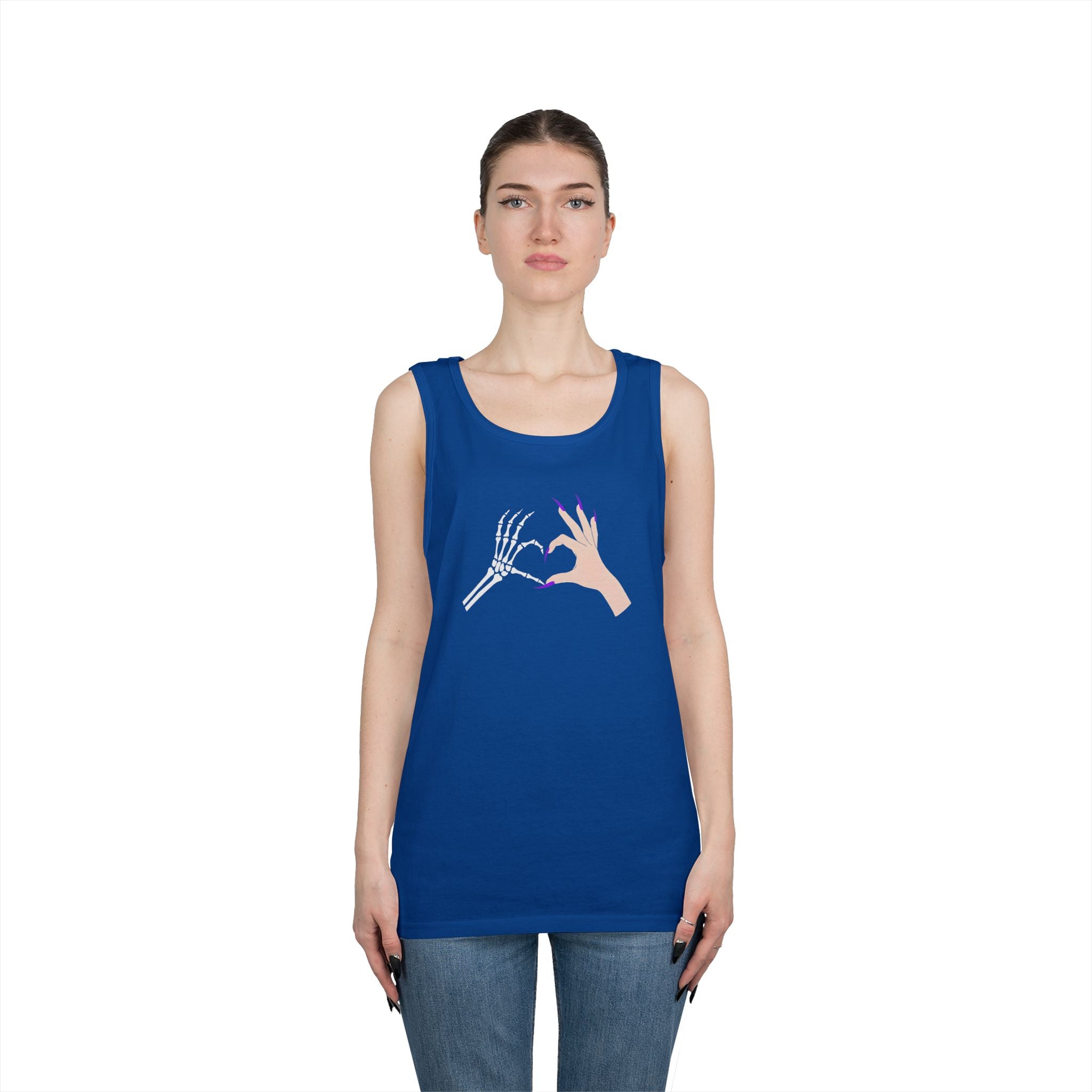 Skeleton Hand Heart Tank