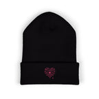 Spiderweb Heart Embroidered Cuffed Beanie
