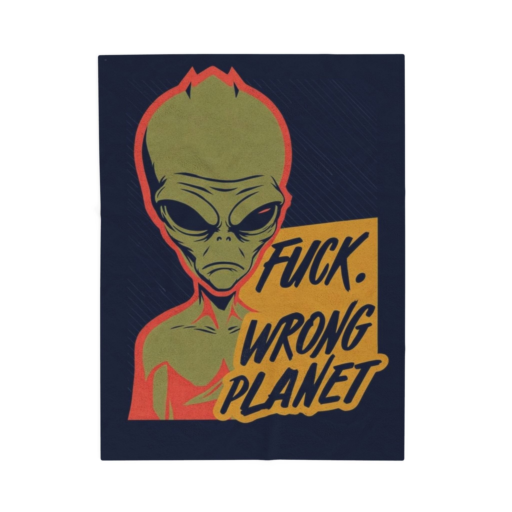 Alien-Themed Velveteen Plush Blanket
