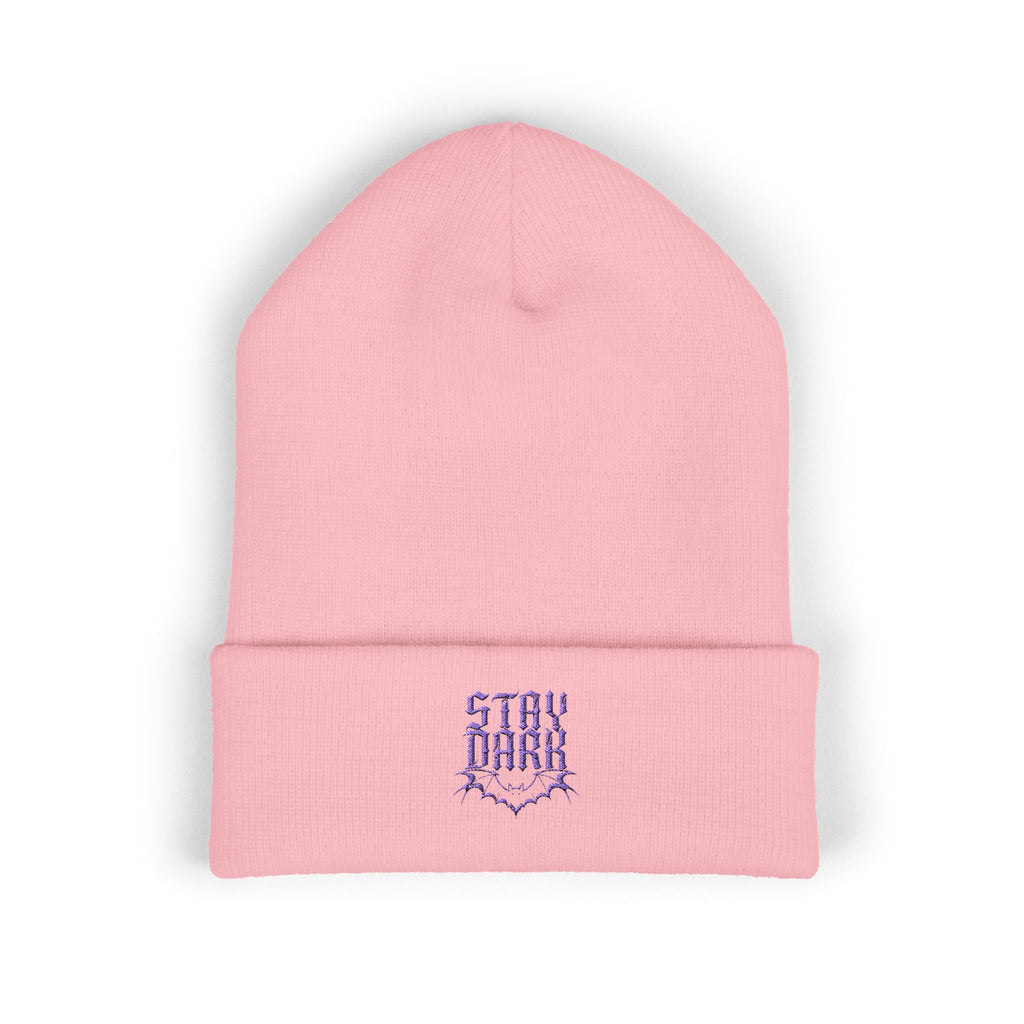 "Stay Dark" Embroidered Cuffed Beanie