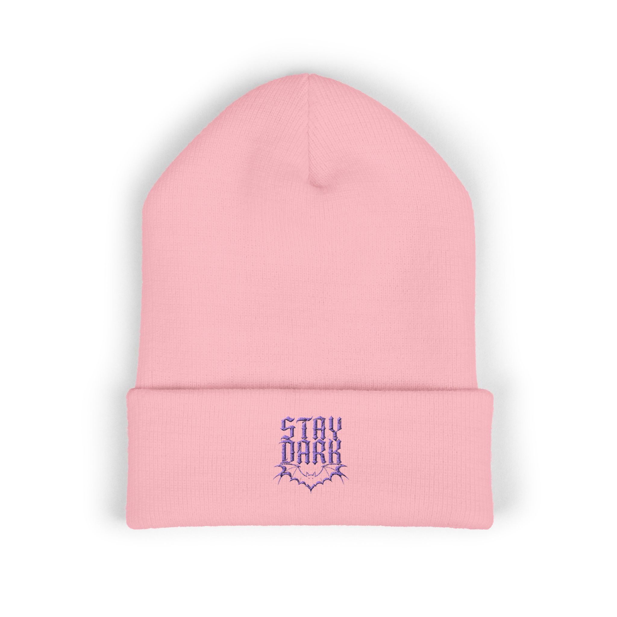 "Stay Dark" Embroidered Cuffed Beanie