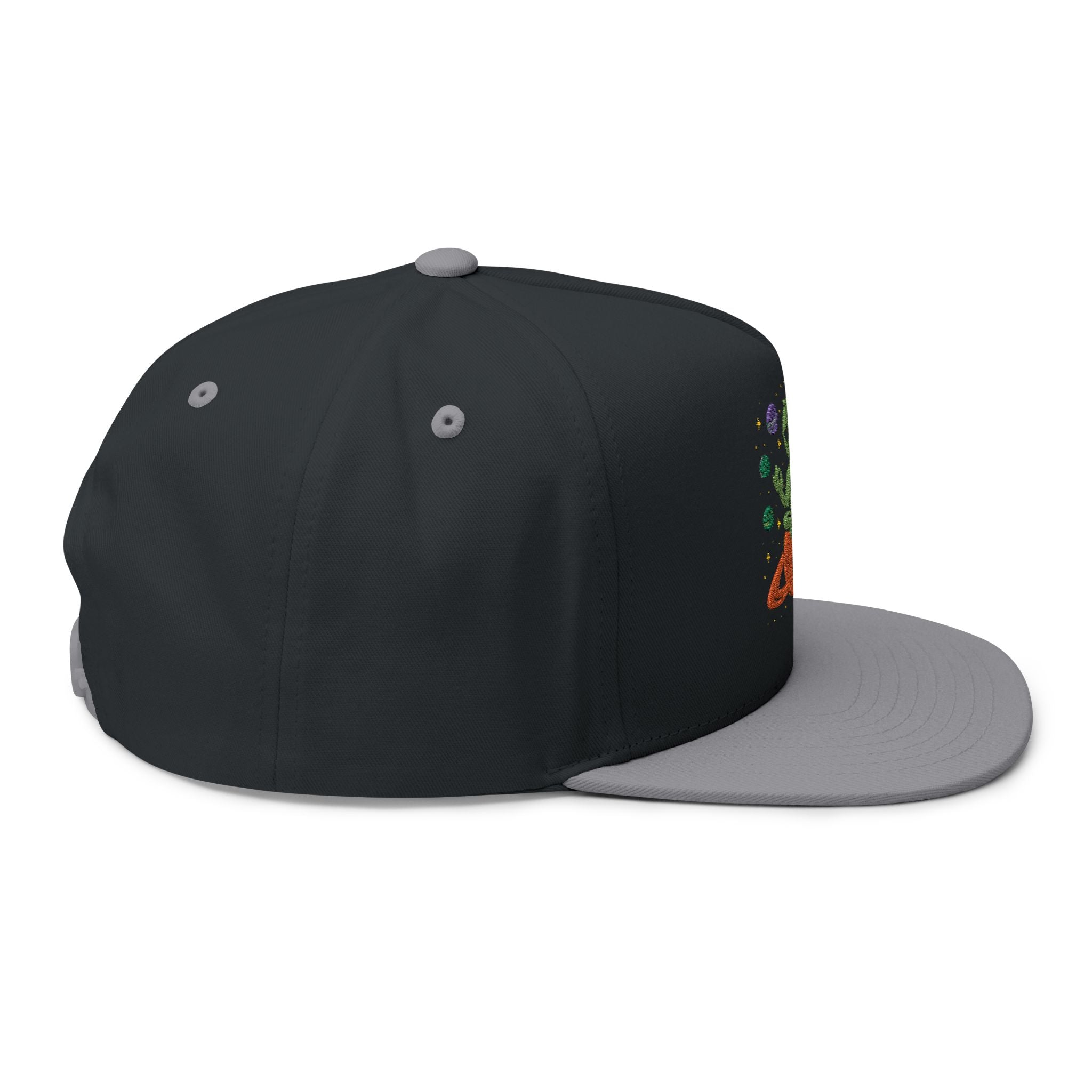 Galactic Alien Embroidered Flat Bill Cap