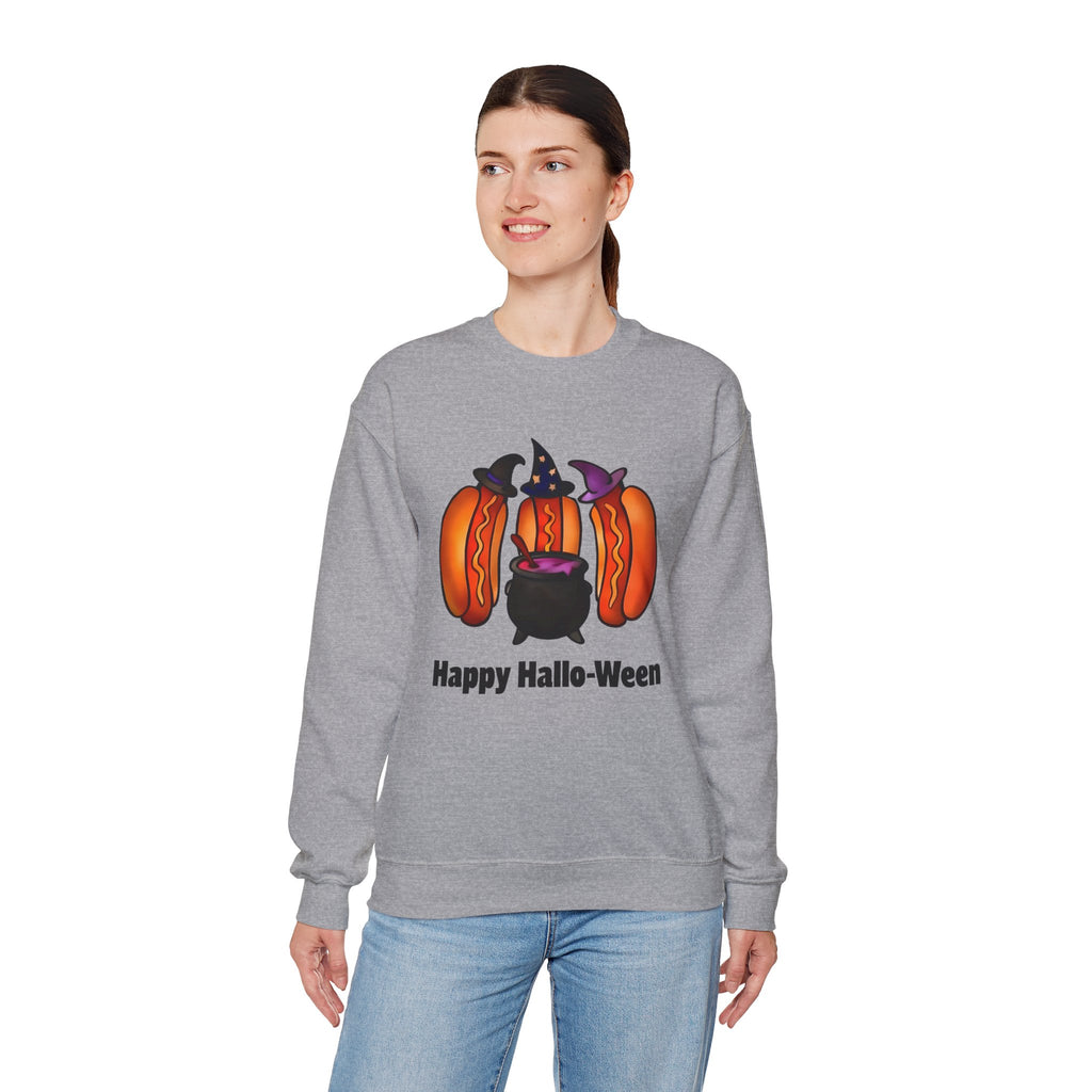 "Happy Hallo-Ween" Hotdog Witches Crewneck Sweatshirt