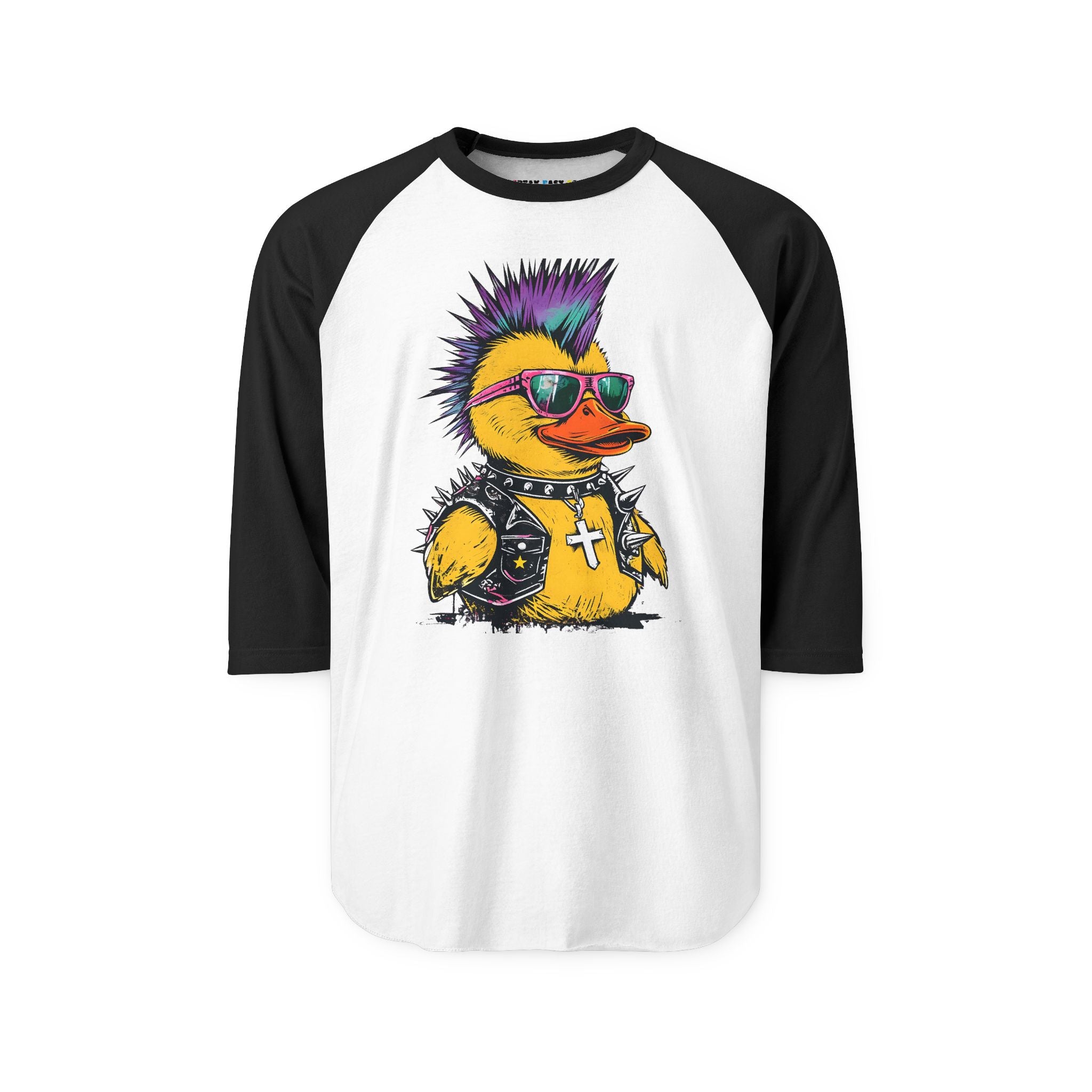 Punk Duck Raglan Three-Quarter Sleeve Tee