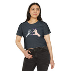 Skeleton Hand Heart Cropped Tee
