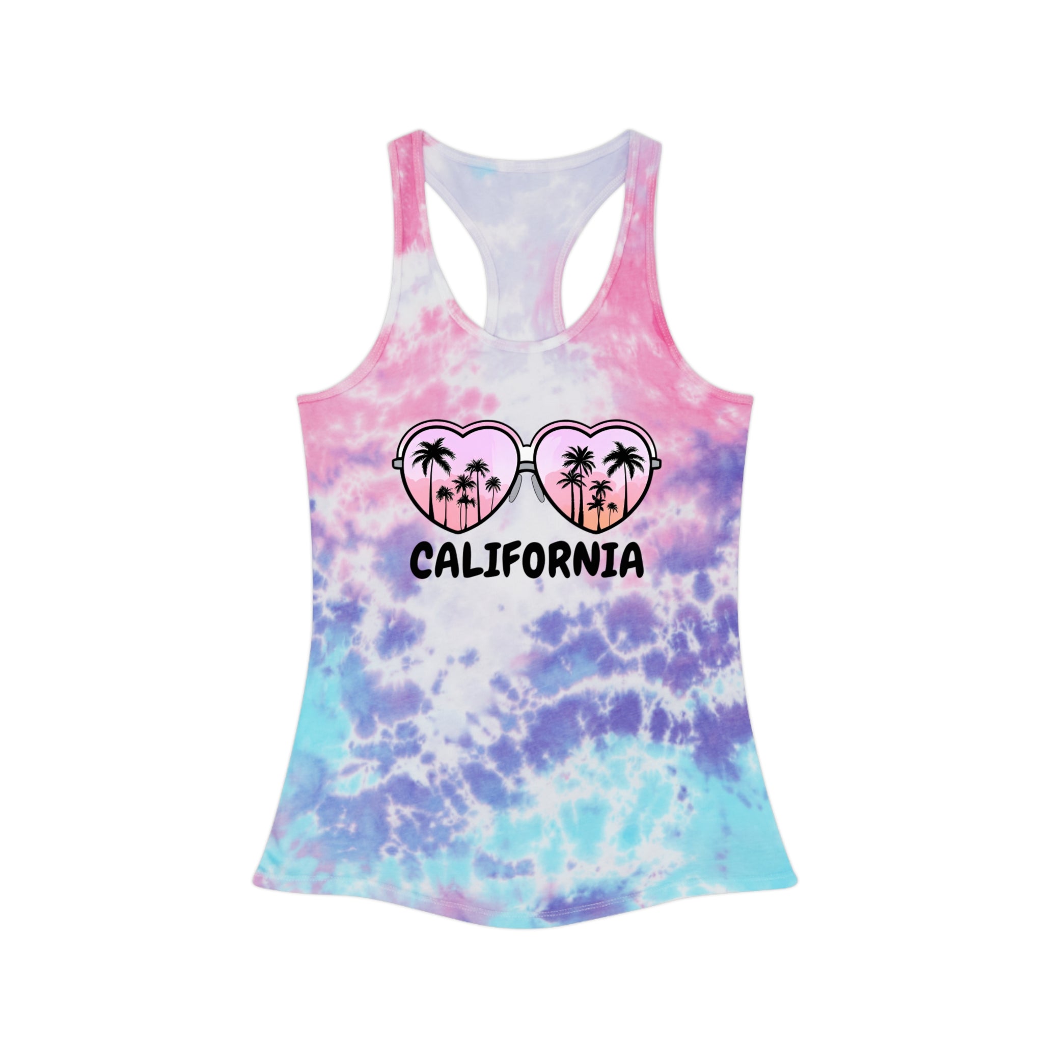 California Glasses Tie-Dye Racerback Tank