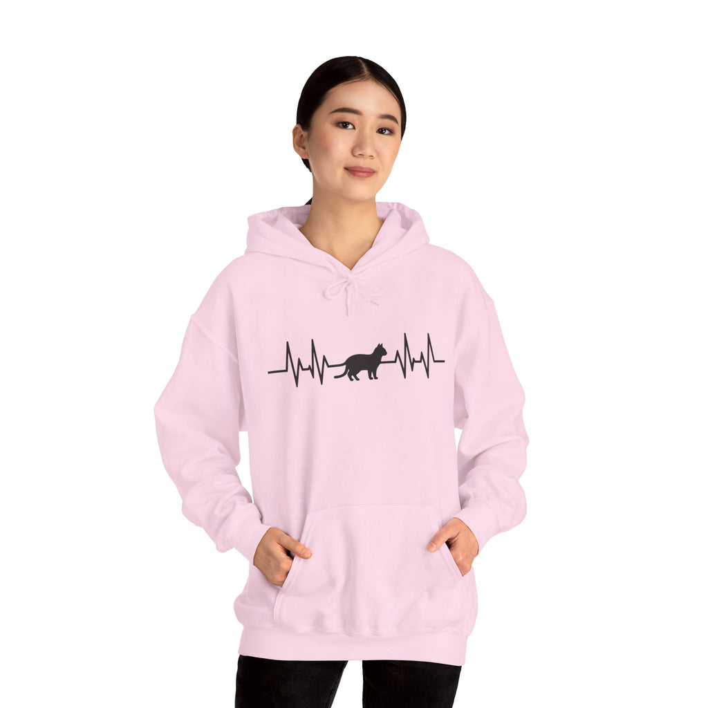 Black Cat Heartbeat Hoodie