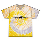 Black Cat Heartbeat Tie-Dye Tee