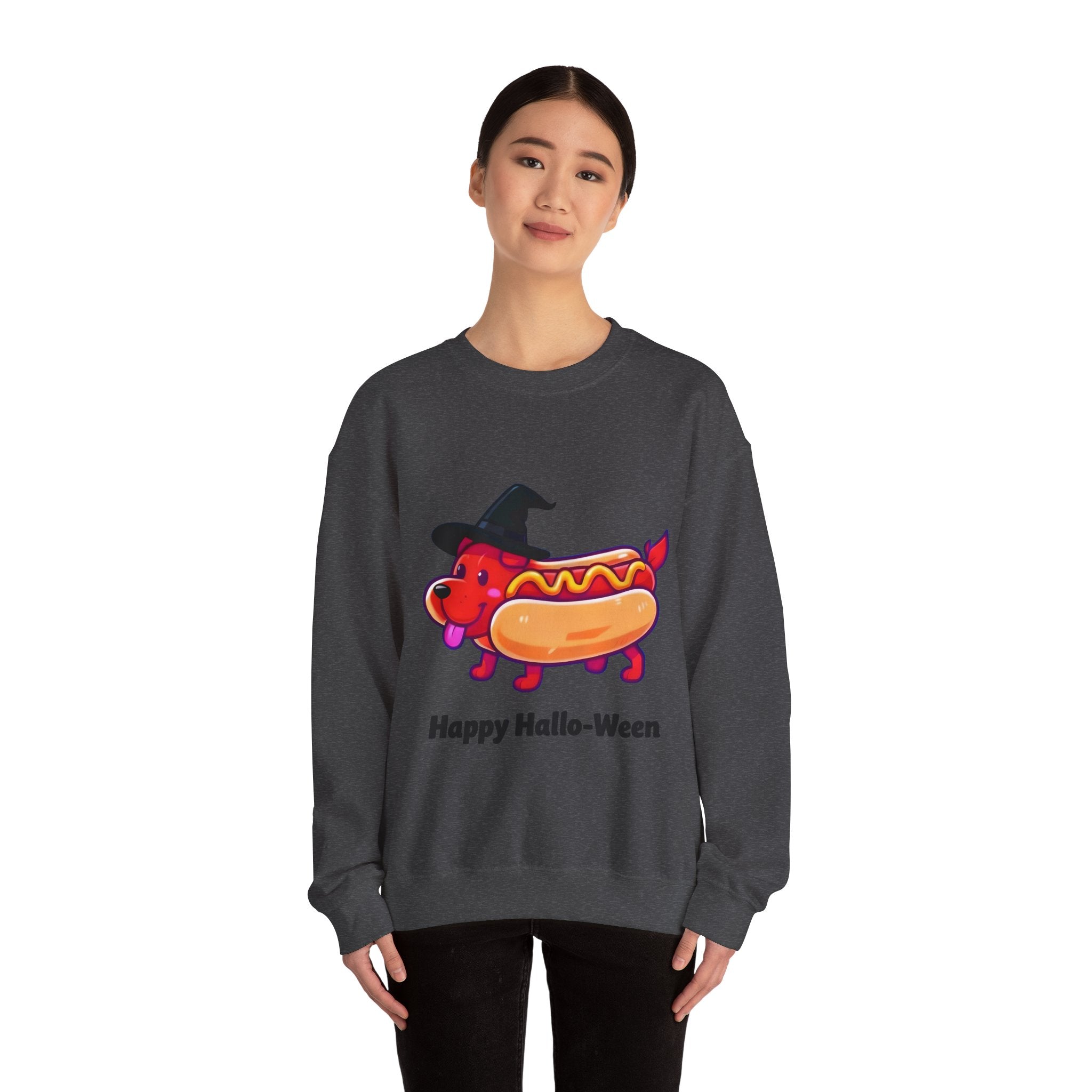 "Happy Hallo-Ween" Hotdog Costume Crewneck Sweatshirt