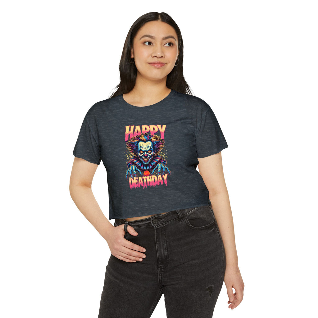 "Happy Deathday" Clown Cropped Tee
