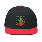 Galactic Alien Embroidered Flat Bill Cap