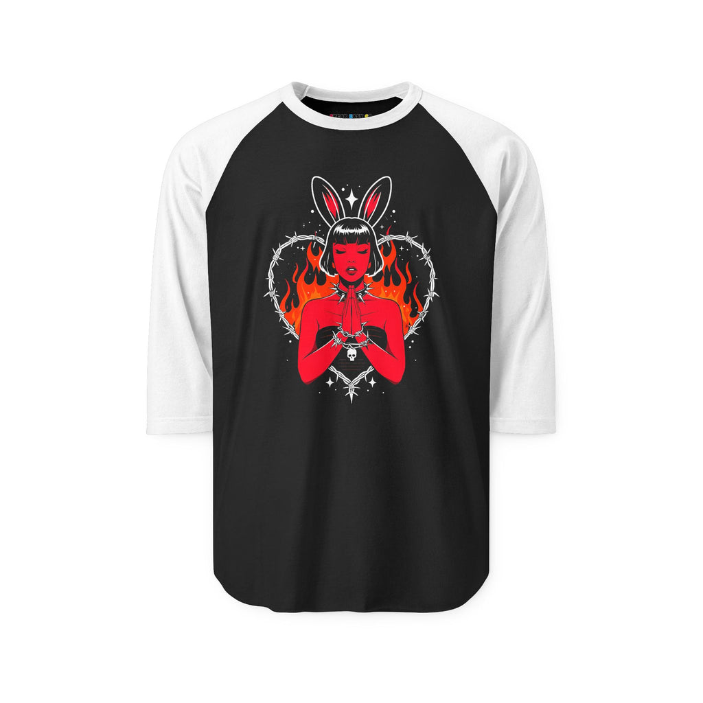 Edgy Bunny Heart 3/4th Sleeve Raglan Shirt