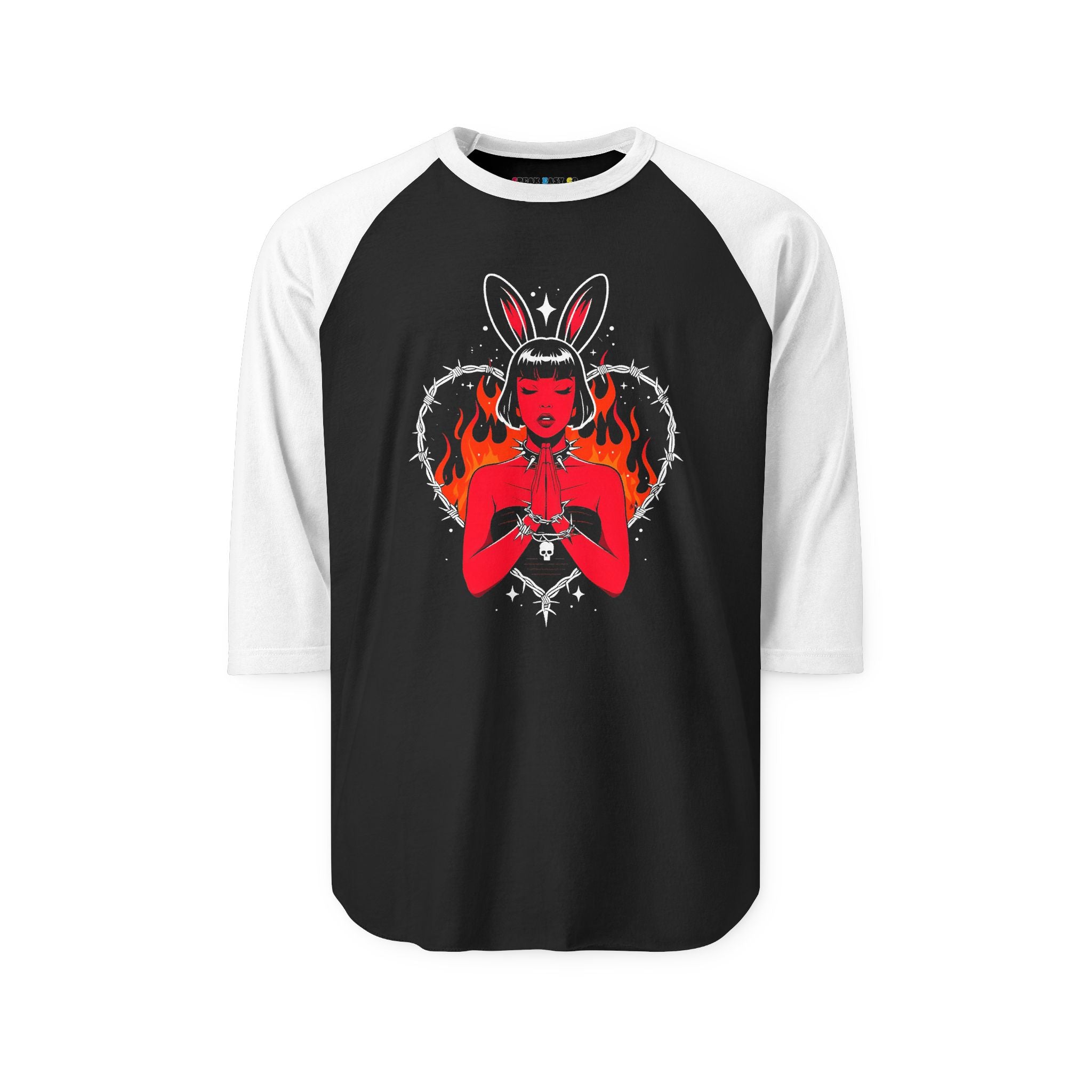Edgy Bunny Heart 3/4th Sleeve Raglan Shirt
