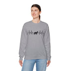 Black Cat Heartbeat Crewneck Sweatshirt