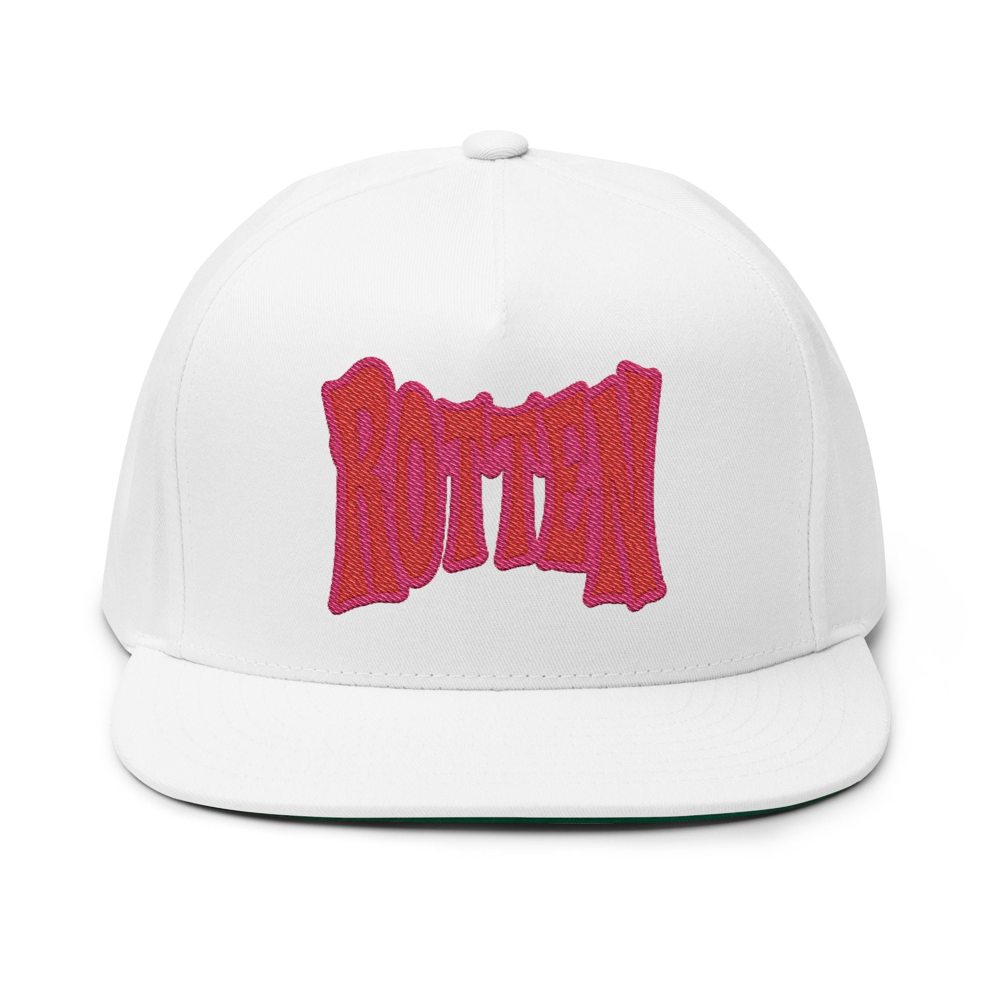Rotten Embroidered Flat Bill Cap,