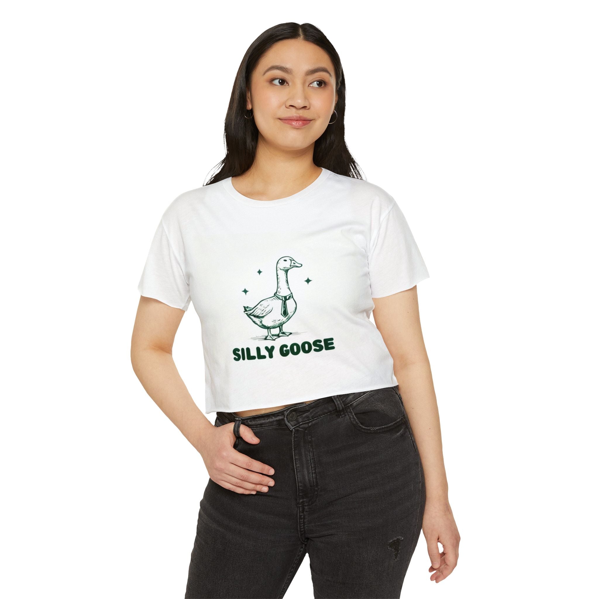 Silly Goose Crop Top, Fun Graphic Tee