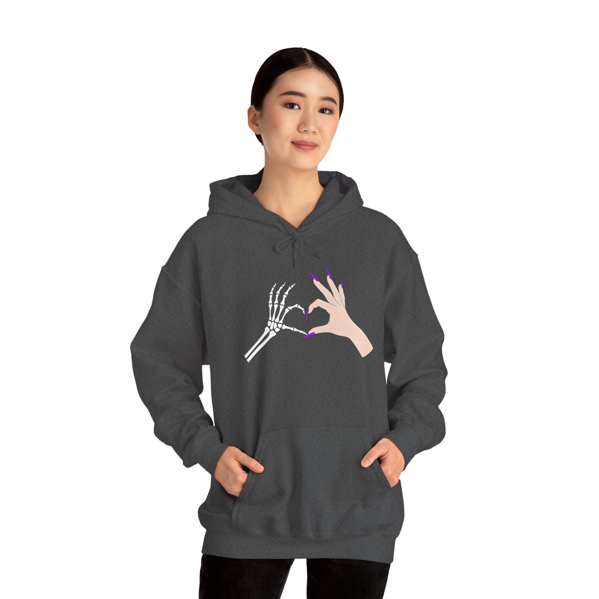 Skeleton Hand Heart Hoodie