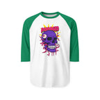 Damaged Graphic Raglan Three-Quarter Sleeve Tee