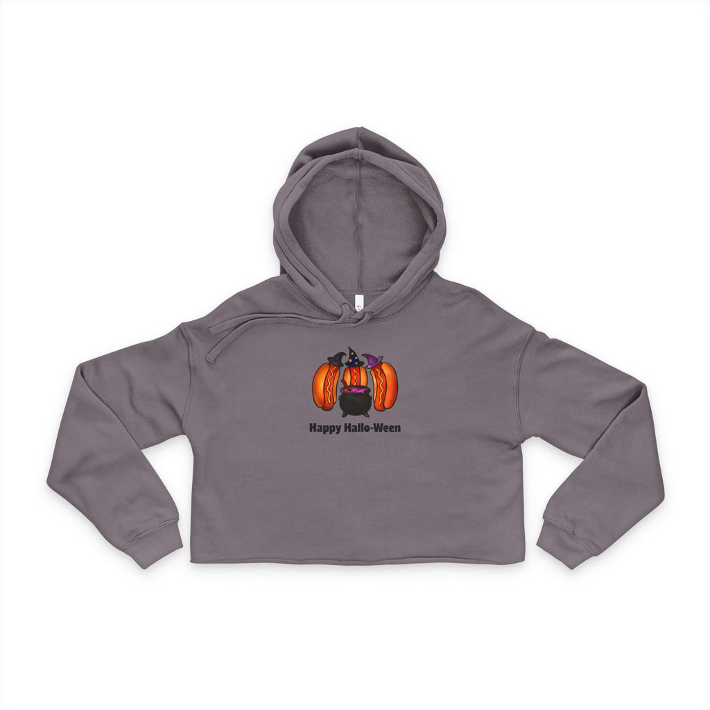"Happy Hallo-Ween" Hotdog Witches Cropped Hoodie