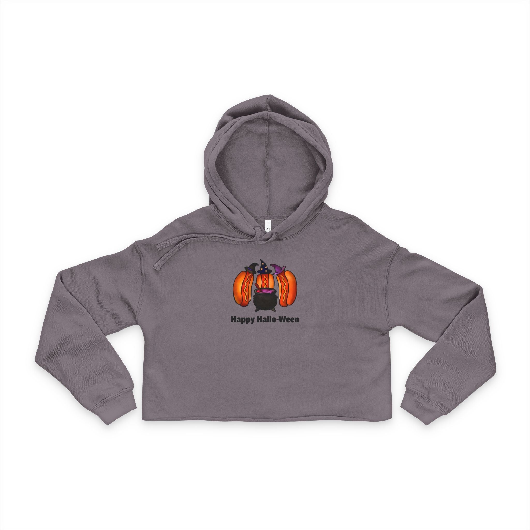 "Happy Hallo-Ween" Hotdog Witches Cropped Hoodie
