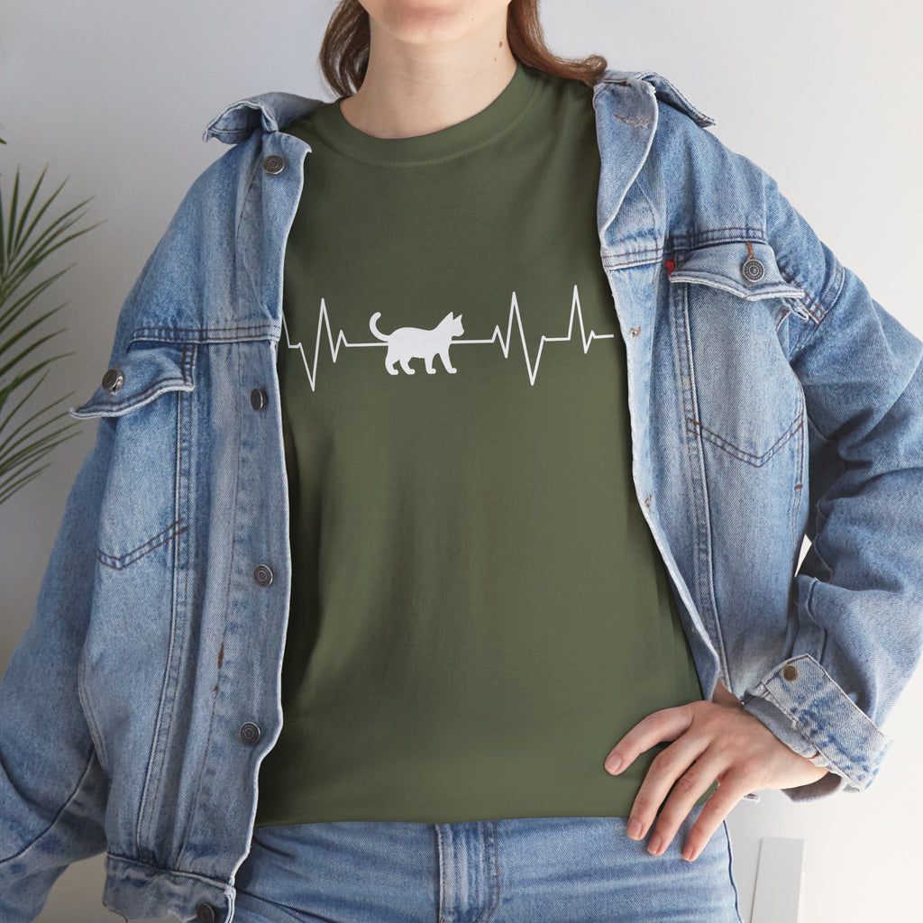 White Cat Heartbeat Tee
