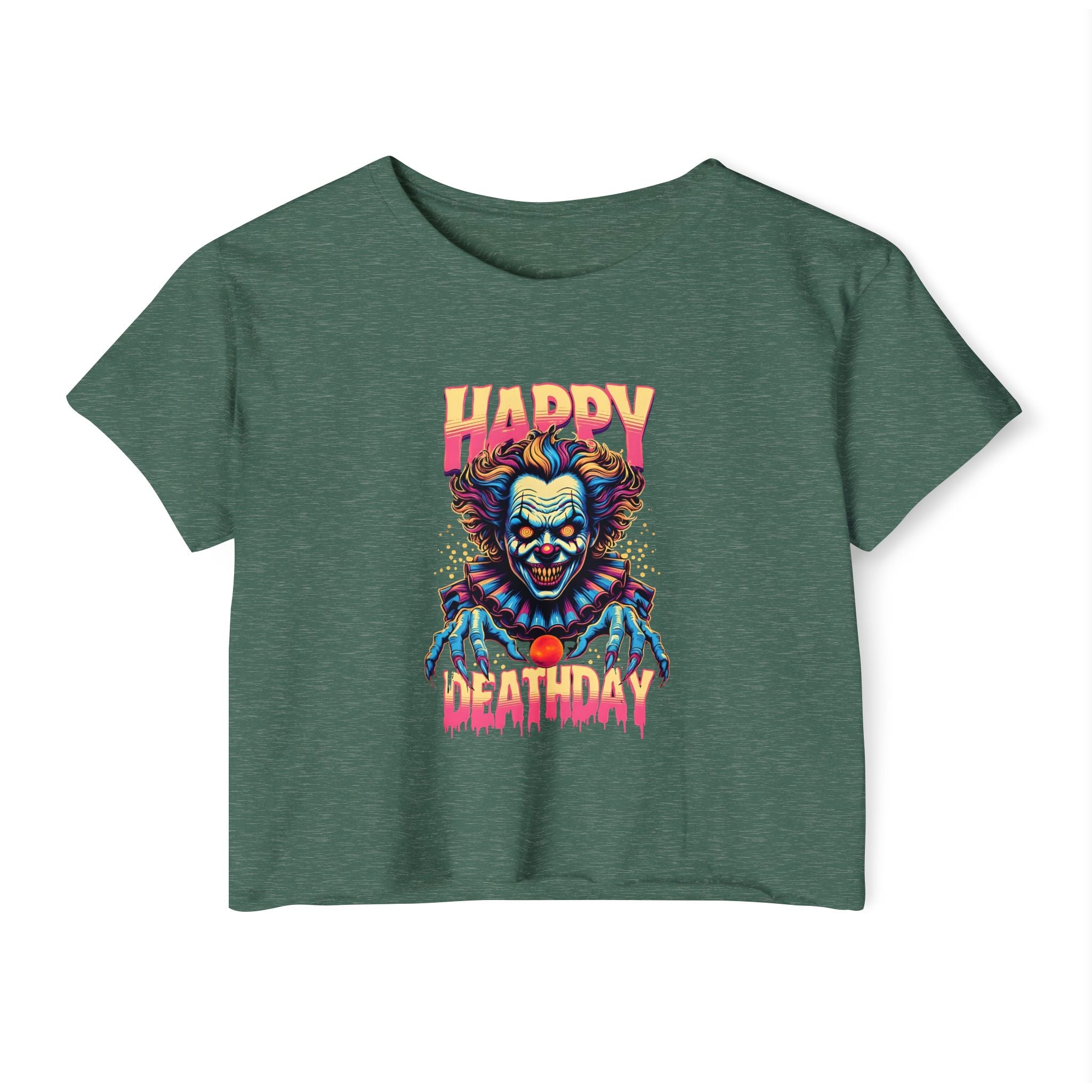 "Happy Deathday" Clown Cropped Tee