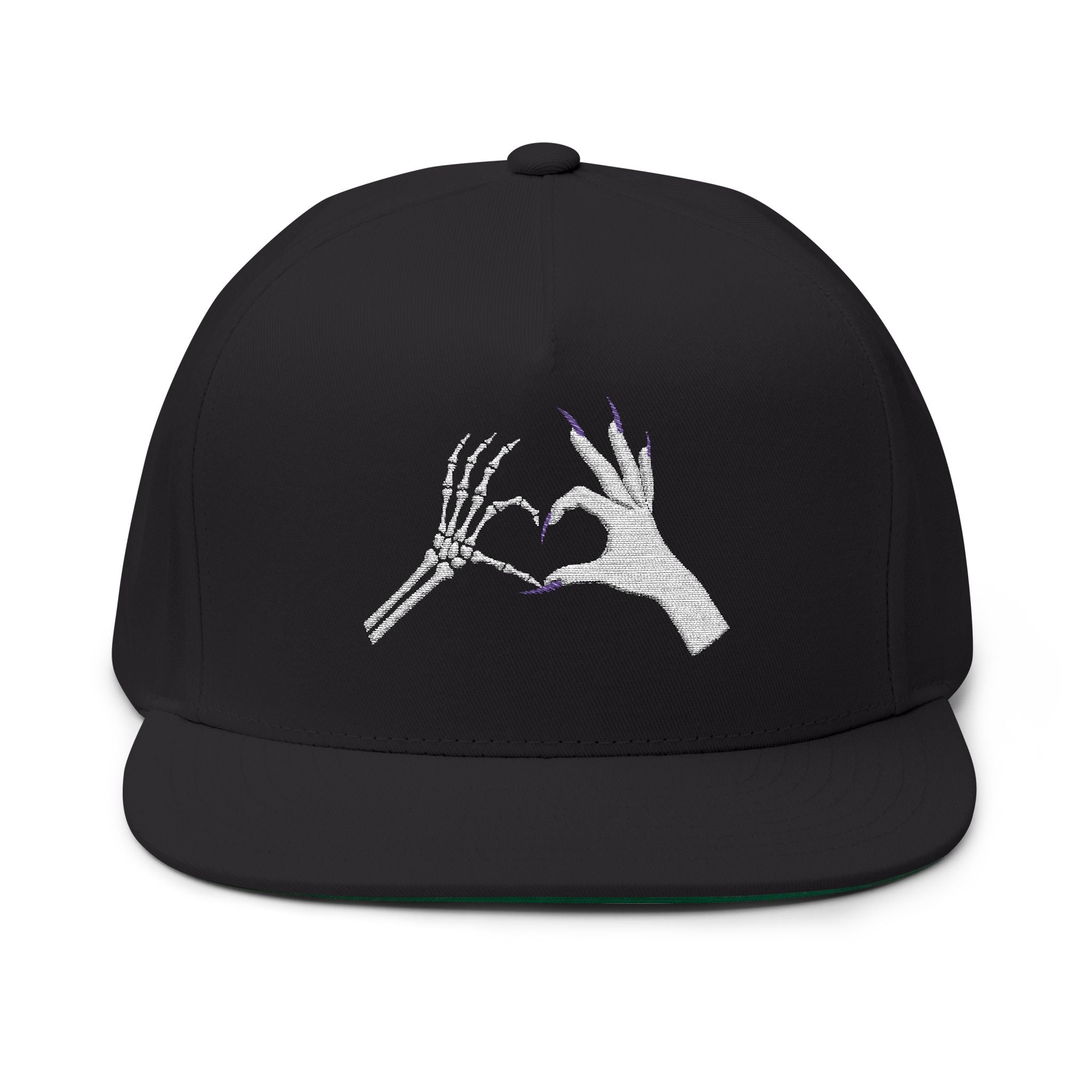 Skeleton Hand Heart Empowerment Flat Bill Cap