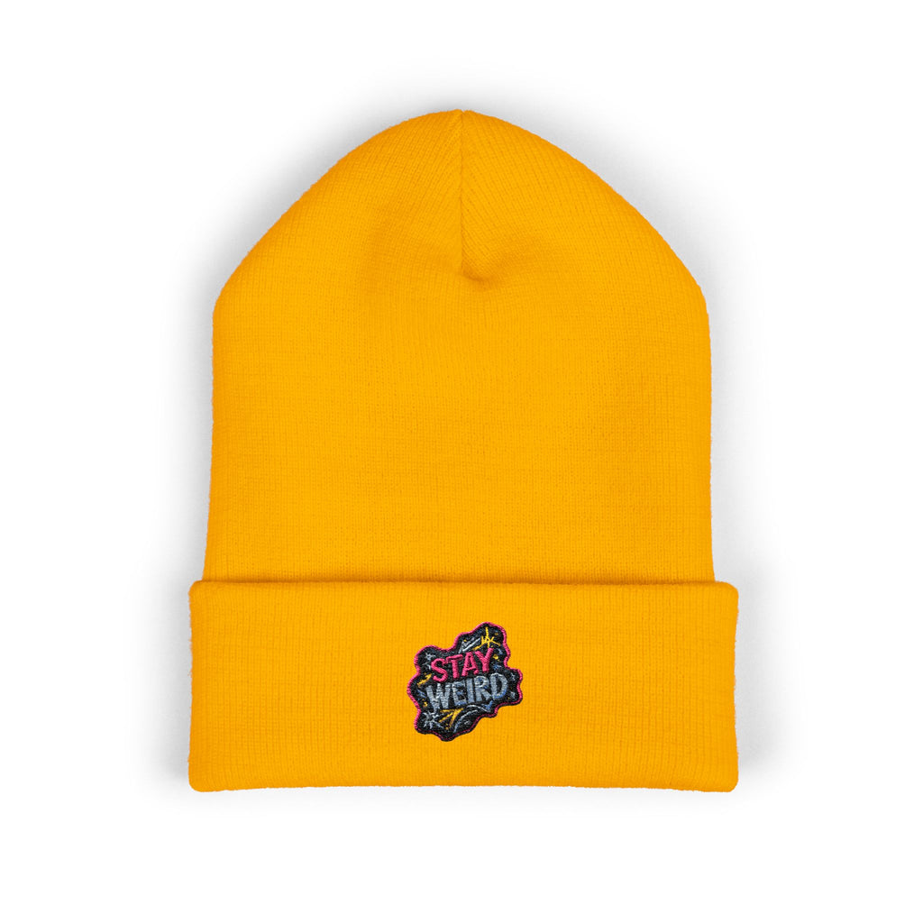 Embroidered Stay Weird Beanie