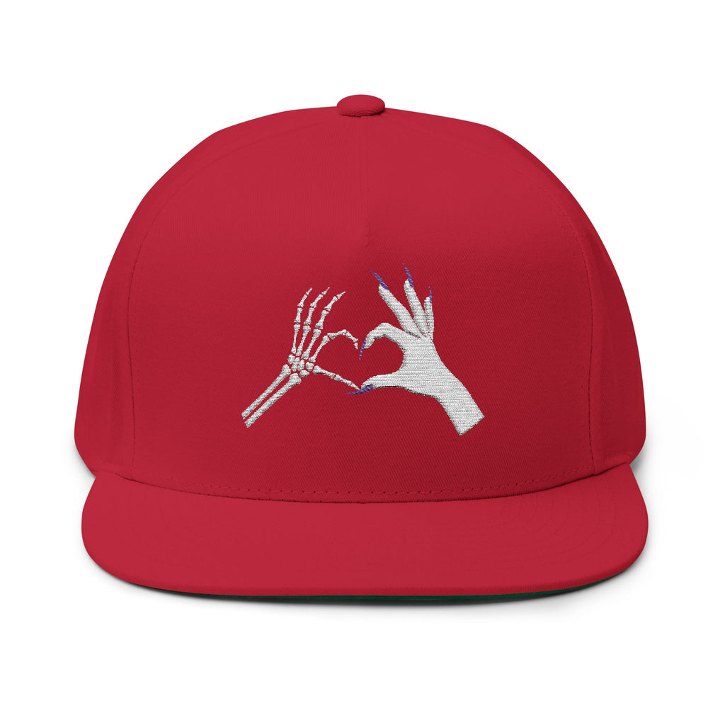 Skeleton Hand Heart Empowerment Flat Bill Cap