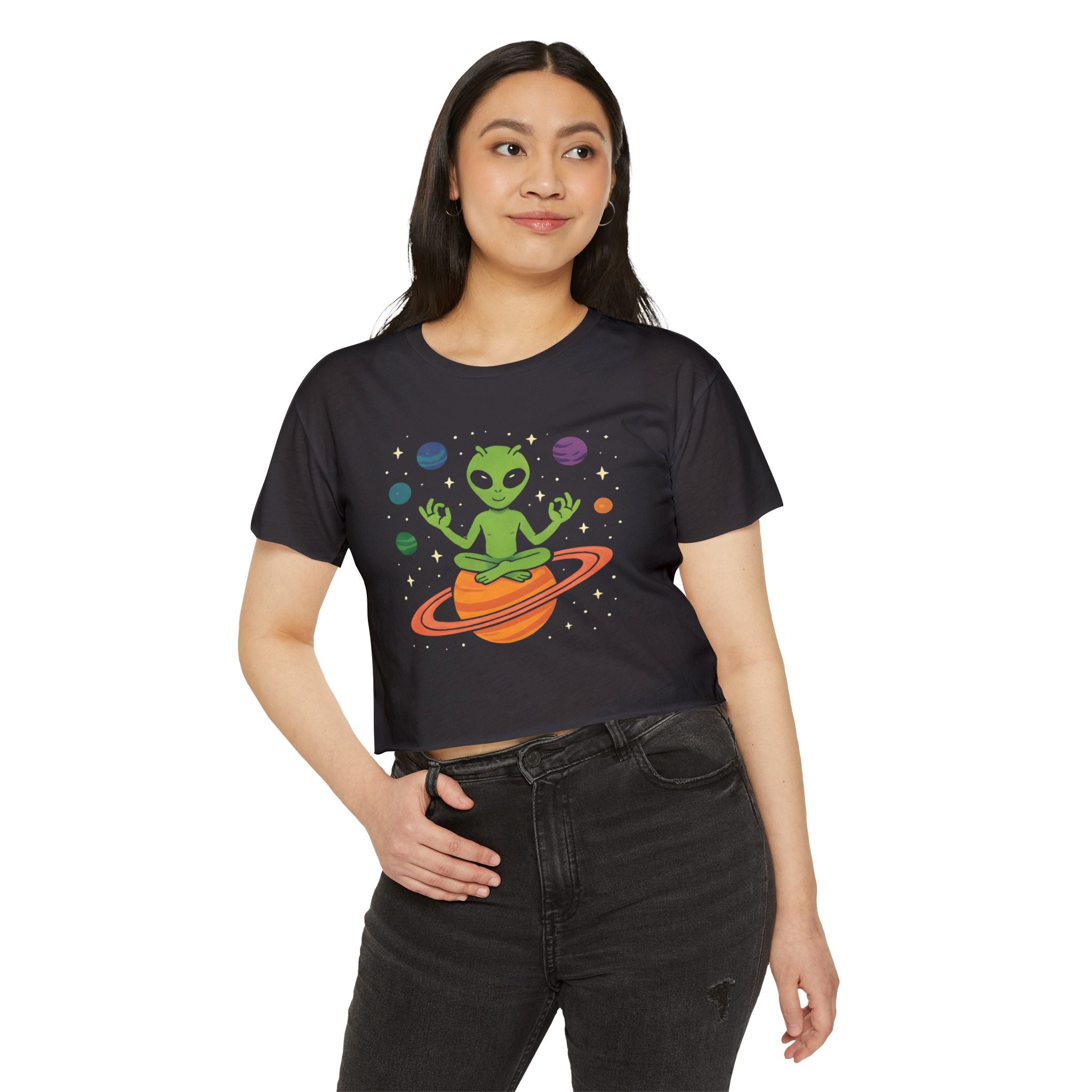 Galactic Alien Cropped Tee