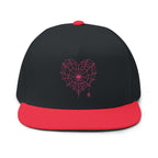 Spiderweb Heart Embroidered Flat Bill Cap