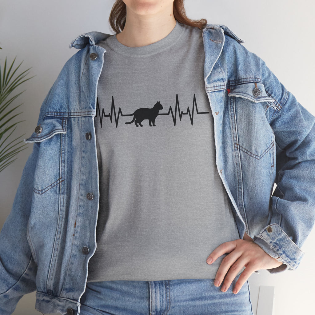 Black Cat Heartbeat Tee