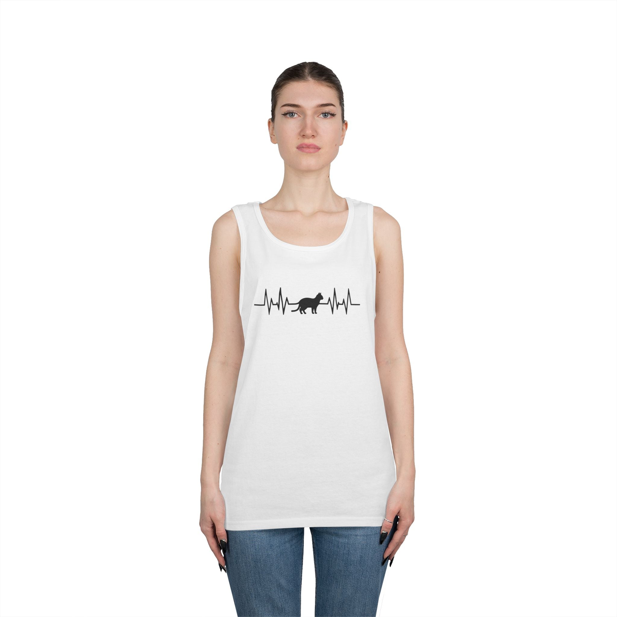 Black Cat Heartbeat Tank