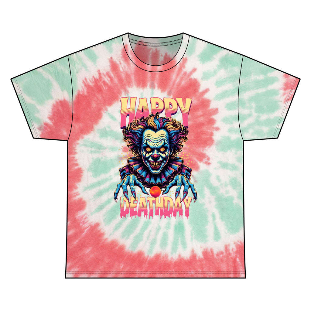 "Happy Deathday" Clown Tie-Dye Tee