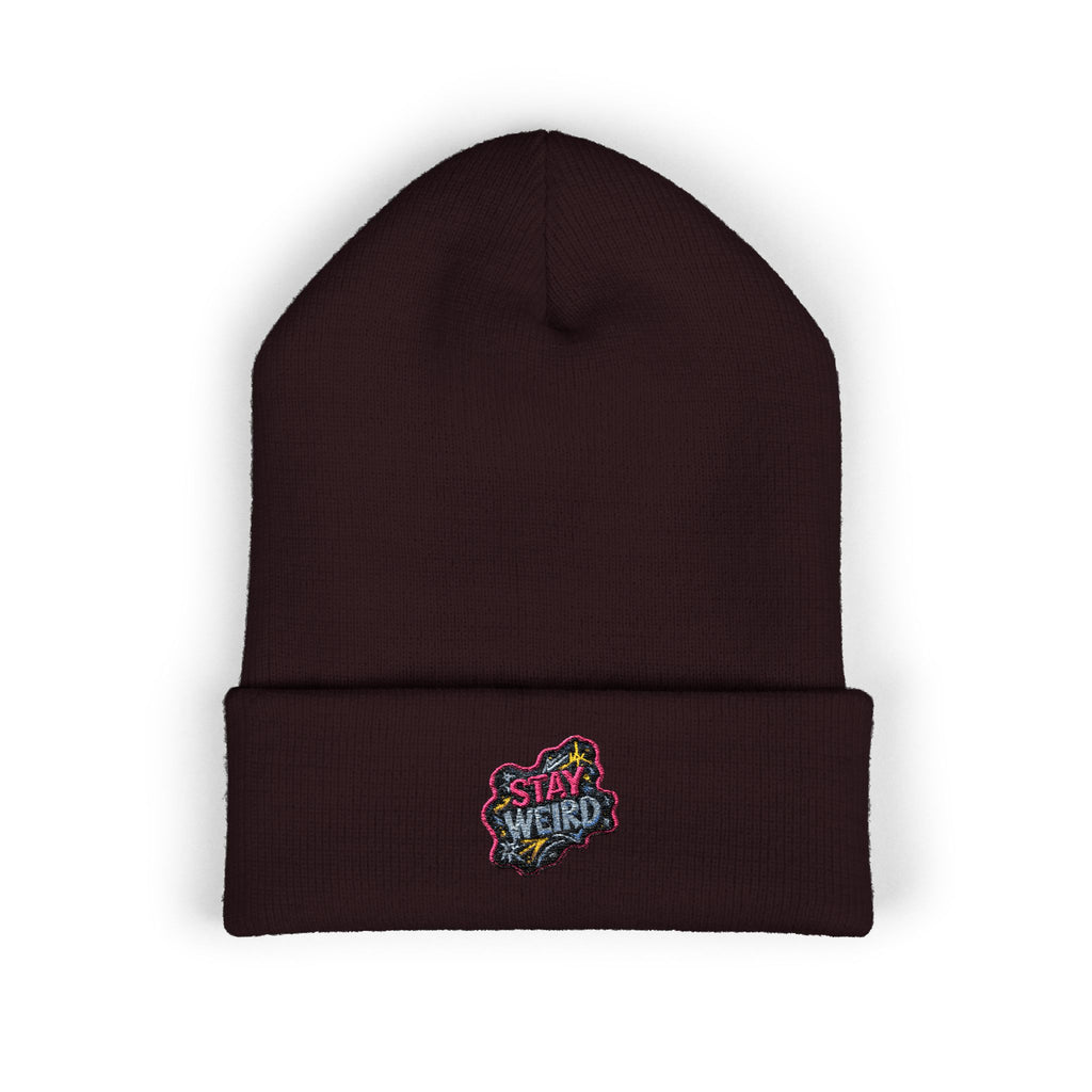 Embroidered Stay Weird Beanie