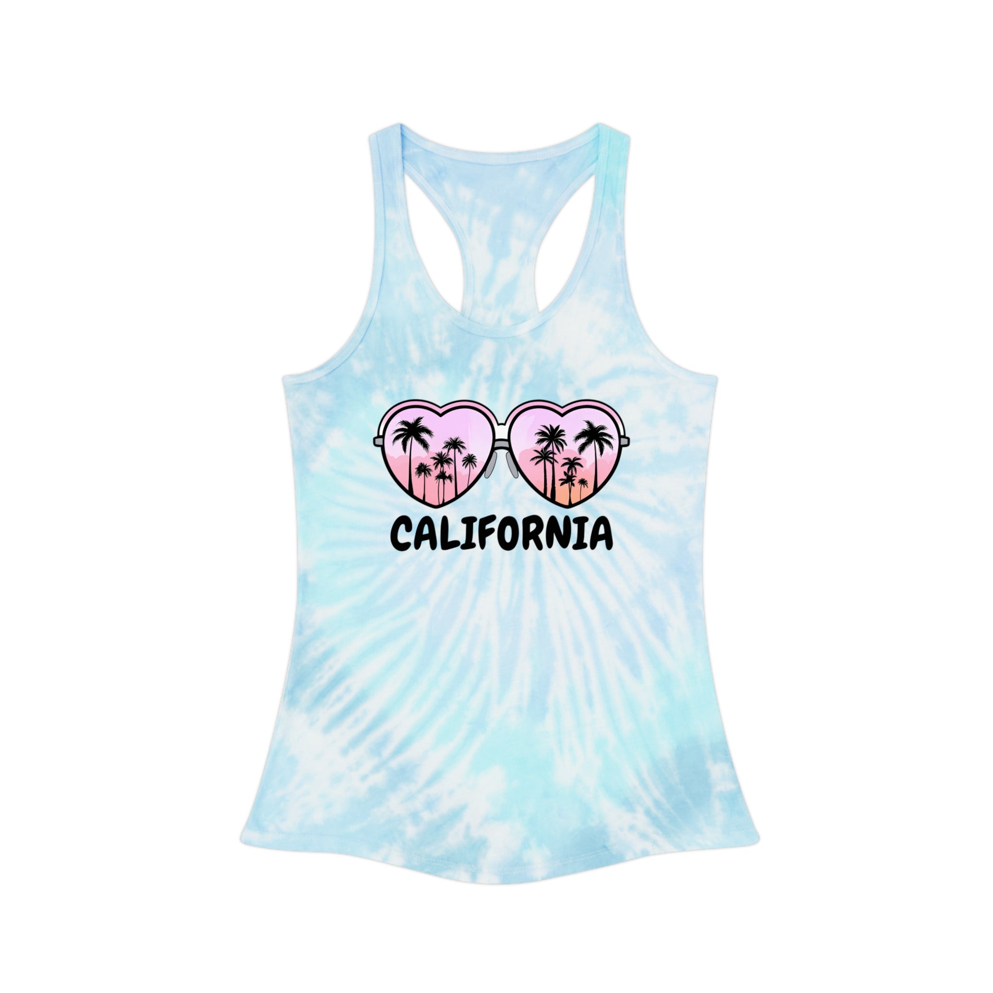 California Glasses Tie-Dye Racerback Tank