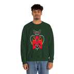 Edgy Bunny Heart Crewneck Sweatshirt