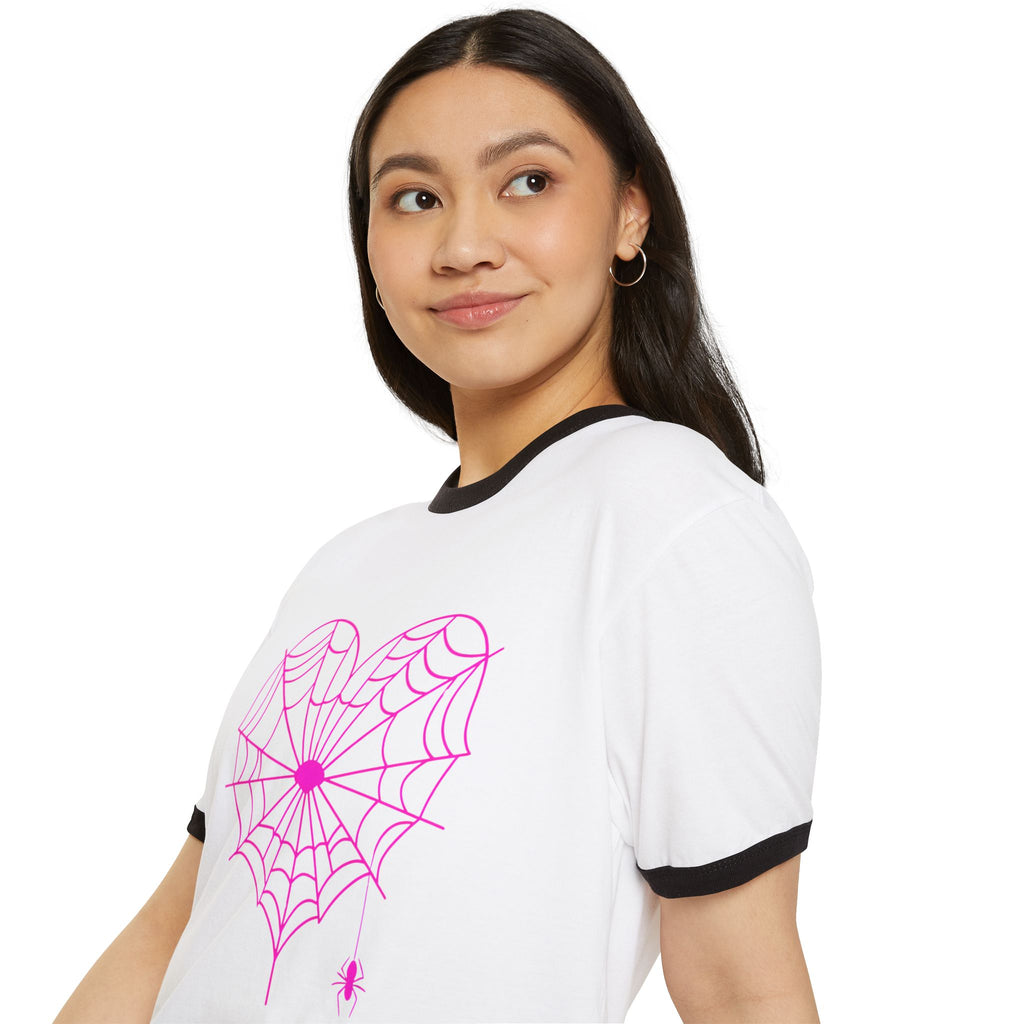 Spiderweb Heart Ringer Tee