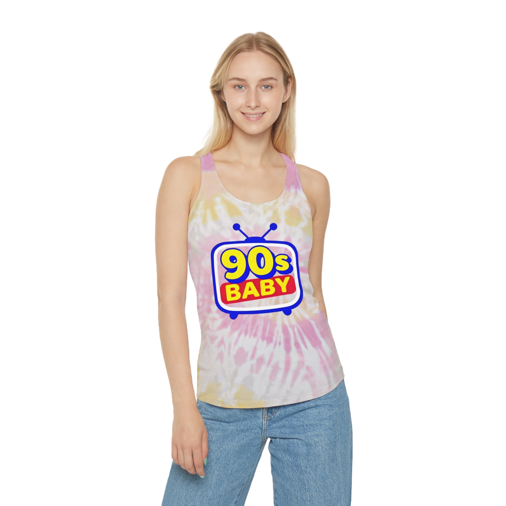 90s Baby Tie Dye Racerback Tank