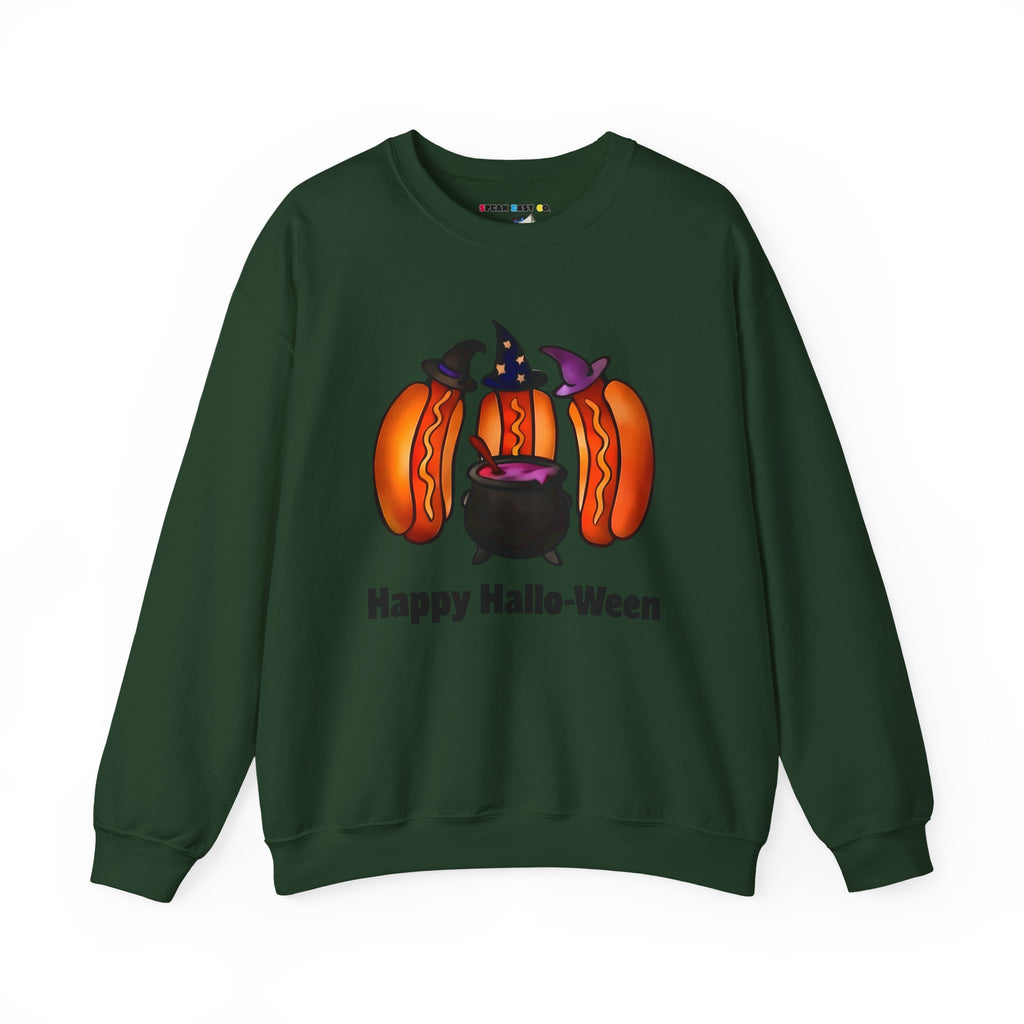 "Happy Hallo-Ween" Hotdog Witches Crewneck Sweatshirt