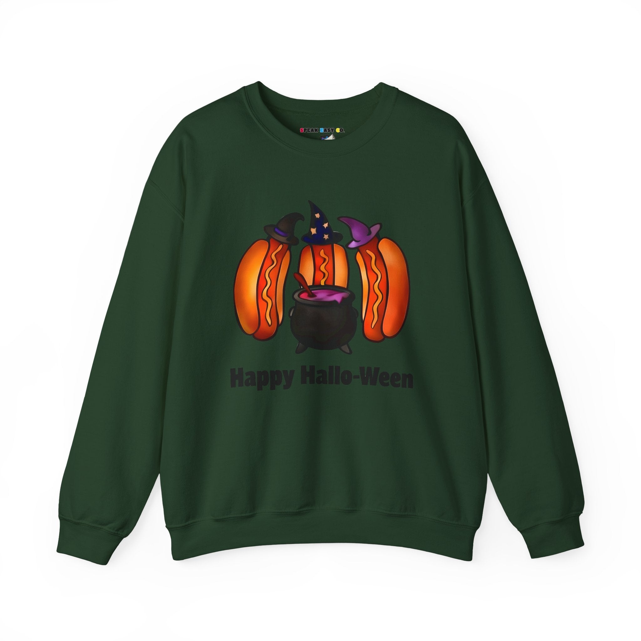 "Happy Hallo-Ween" Hotdog Witches Crewneck Sweatshirt
