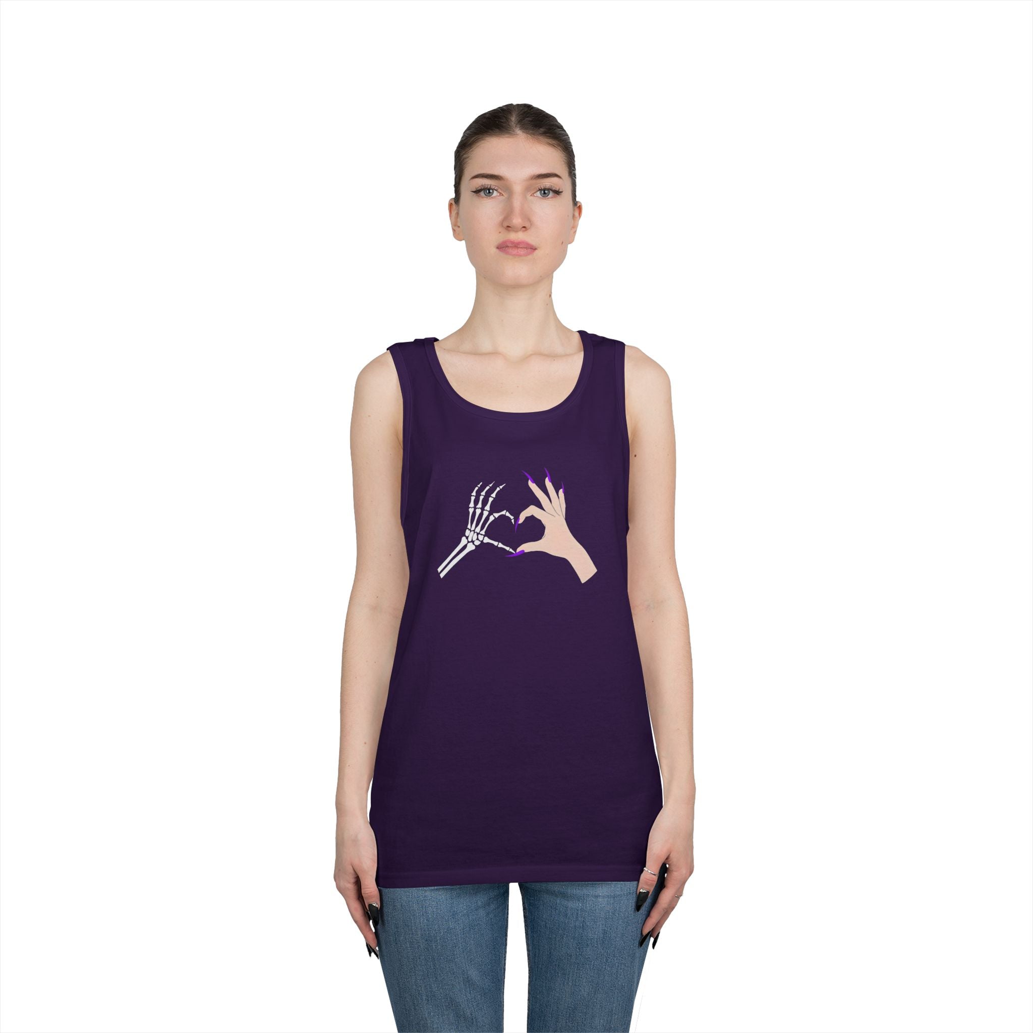Skeleton Hand Heart Tank