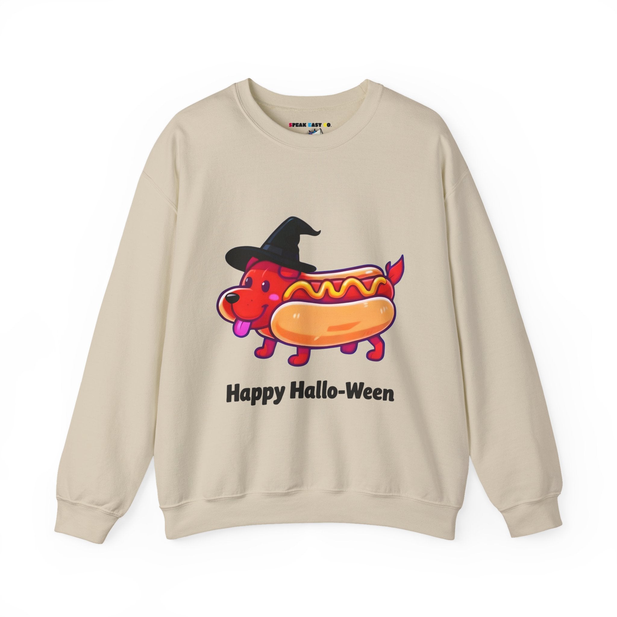 "Happy Hallo-Ween" Hotdog Costume Crewneck Sweatshirt